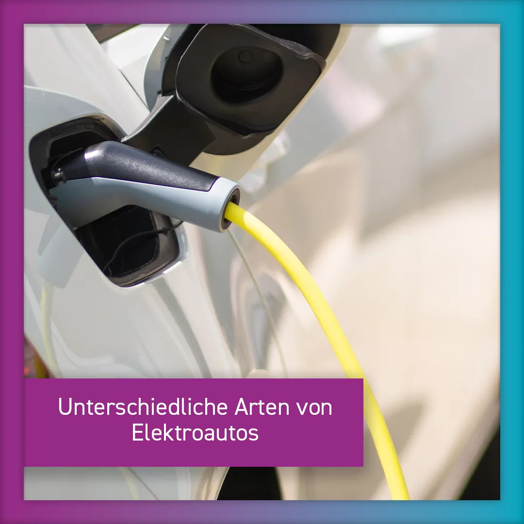 Unterschiedliche Arten von E-Autos