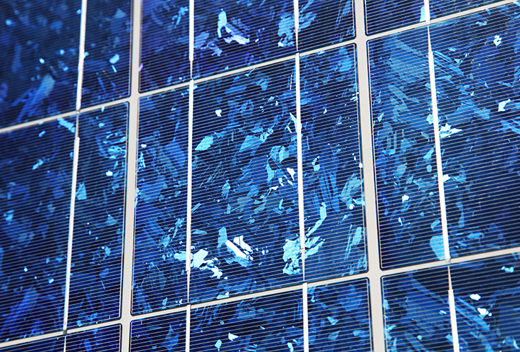 Blaue polykristalline Solarzelle