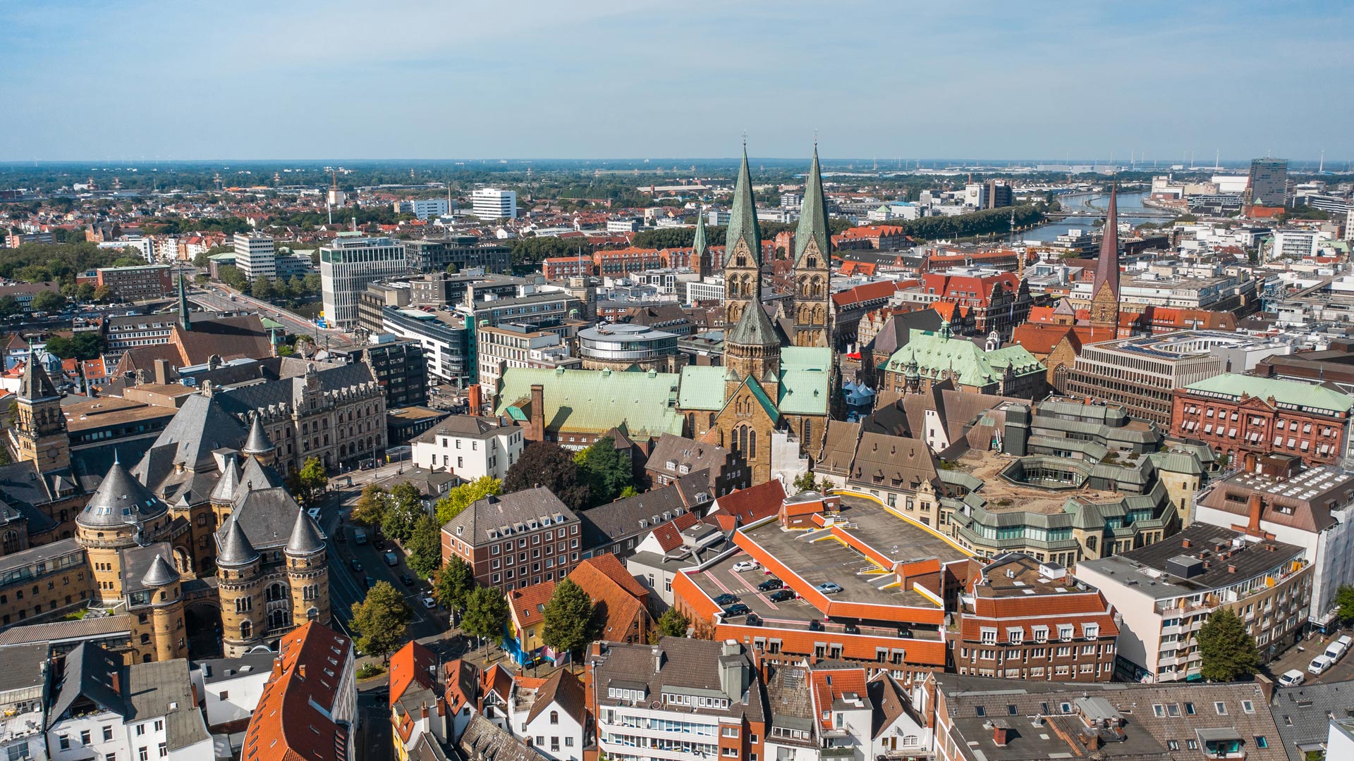 Sicht auf die Stadt Bremen in Deutschland
