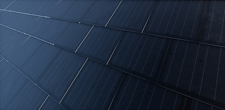Monokristalline Solarmodule mit schwarzer Färbung